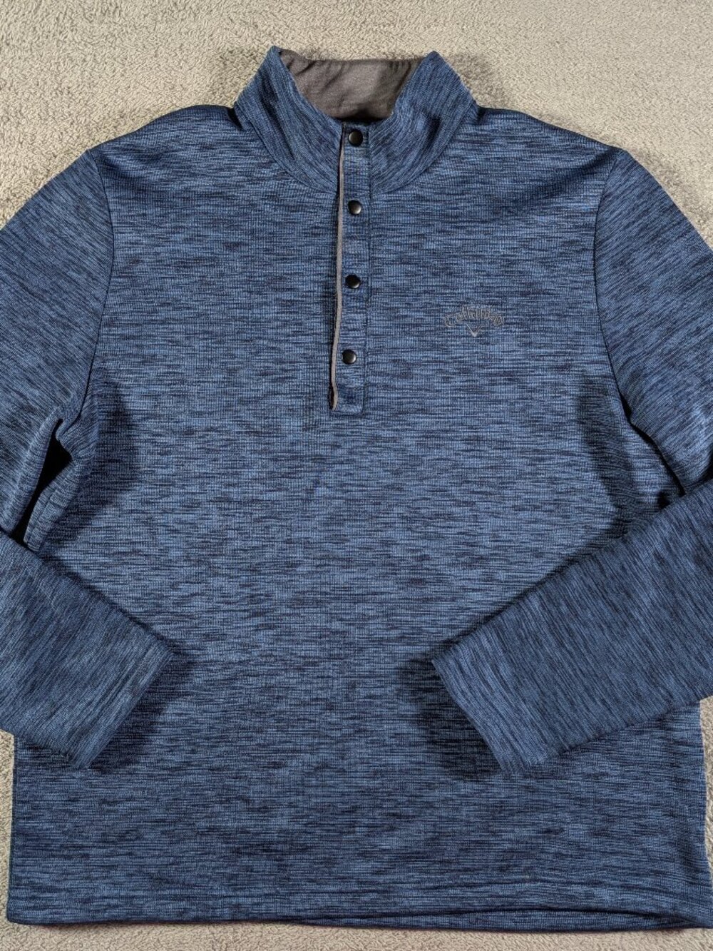 Callaway Men's S Blue Navy 1/4 Button Golf Sweater Pullover Performance